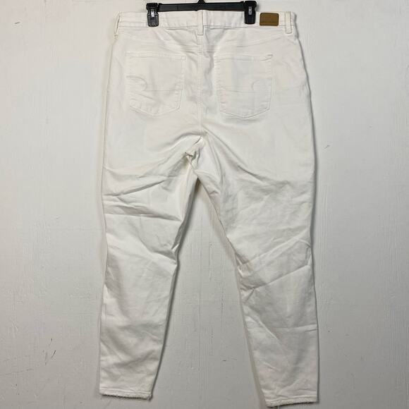 American Eagle Curvy Super Hi Rise White Distressed Jegging Size 20 - Picture 3 of 10